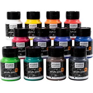 Creall Studio Akrylmaling, ass. farver, 12x500 ml/ 1 pk.