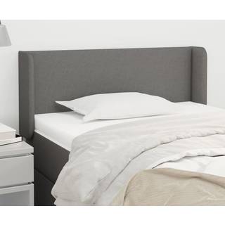 Sengegavl Med Kanter 83X16X78/128 Cm Stof - Mørkegrå / 83 x 16 x 78/88 cm