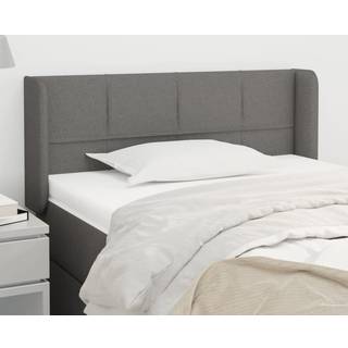 Sengegavl Med Kanter 83X16X78/128 Cm Stof - Mørkegrå / 93 x 16 x 78/88 cm