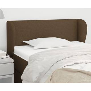 Sengegavl Med Kanter Stof - Mørkebrun / 93 x 23 x 78/88 cm