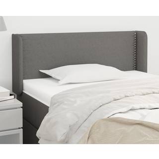 Sengegavl Med Kanter 83X16X78/128 Cm Stof Mørkegrå - 83 x 16 x 78/88 cm