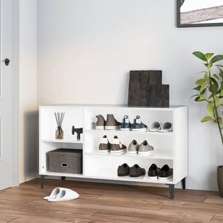 skoreol 102x36x60 cm konstrueret træ hvid højglans
