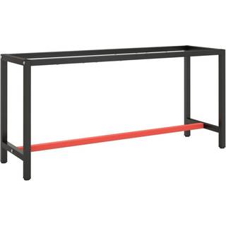 stel til arbejdsbænk 170x50x79 cm metal mat sort og mat rød