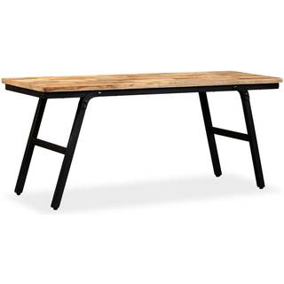 bænk i genanvendt teak og stål 110 x 35 x 45 cm