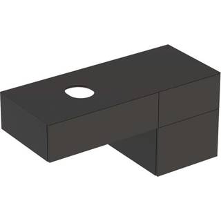 Geberit VariForm underskab til håndvask til borplademontering, med tre skuffer fralægningsplads og vandlås: B=120cm, H=55cm, T=51cm, lava / lakeret mat, lava / melaminbeklædt mat