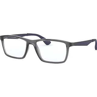 Ray - Ban Unisex RX7056 5814 Optiske stel Injiceret Grå Transparent Firkantet Normal