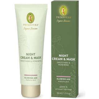Primavera Ansigtspleje Glowing Age Night Cream & Mask Smoothing & Renewing 50 ml (6.500,00 kr / 1 l) - 50 ml