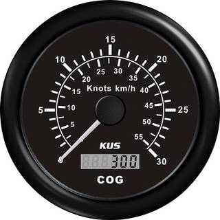 Knobmåler KUS, Ø85 mm, 12 V / 24 V, GPS, sort, 0 - 60 knob + transducer