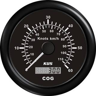 Knobmåler KUS, Ø85 mm, 12 V / 24 V, GPS, sort, 0 - 30 knob + transducer