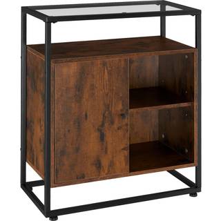 Kommode Conventry 70x38x80,5cm - Industrielt mørkt træ, rustikt