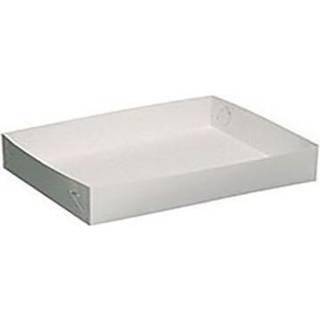 Smørrebrødsæske Hvid 44,5 x 32 x 6,5 cm 100 stk Hvid med coating Kraftig model