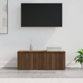tv-bord 80x34x30 cm konstrueret træ brun egetræsfarve