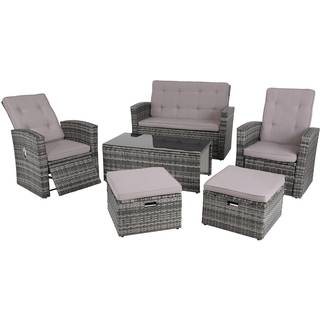 Polyrattan loungesæt Bari - grå