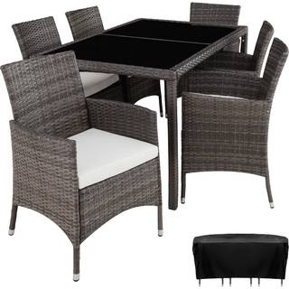 Polyrattan havemøbelsæt Lissabon - grå/hvid