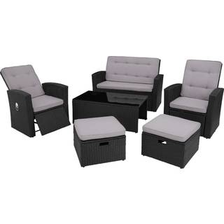 Polyrattan loungesæt Bari - sort