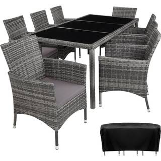 Polyrattan havemøbelsæt - grå-meleret/grå