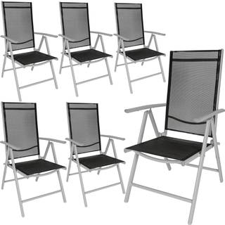 Klapstol i aluminium - sølv,Sæt med 6 stk.