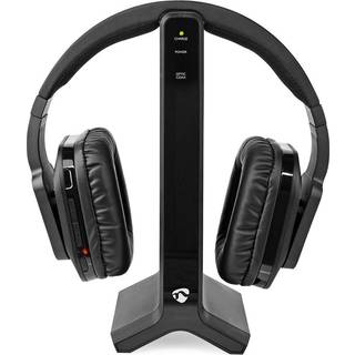 Nedis - Trådløst TV hovedtelefoner | RF | Over-Ear | Maksimal batteritid: 8 timer | 25 m | Digital lyd | Opladningsstation | Sort - HPRF321BK