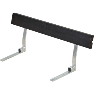 PLUS ryglæn til bord/bænkesæt og cafésæt, sort/nåletræ, 118 cm