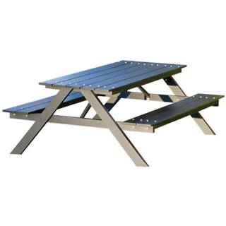 HORTUS Børne bord-/bænkesæt A-model sort nonwood og alu. stel