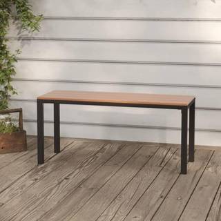 havebænk 110 cm stål og WPC brun og sort