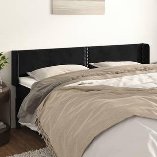 sengegavl med kanter 183x16x78/88 cm fløjl sort