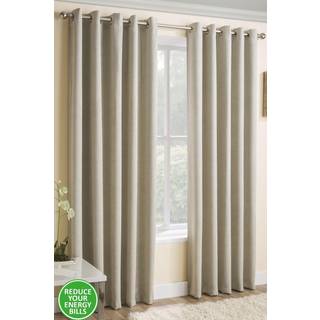 Enhanced Living Enhanced Living Cream Vogue Ready Made Thermal Blackout Eyelet Curtains