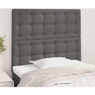 Sengegavle 80X5X78/88 Cm Kunstlæder Grå - Høj / 100 cm