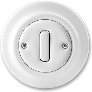 Korrespondanceafbryder Glans hvid 10A 250V Decento