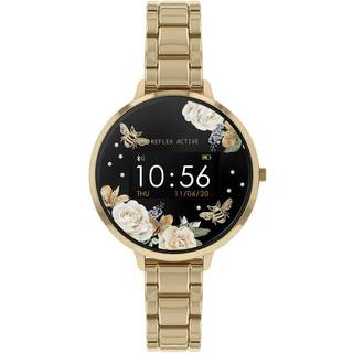 Reflex Active Series 03 Quartz Black Floral Gold PVD Stainless Steel Bracelet Ladies Smartwatch RA03-4008