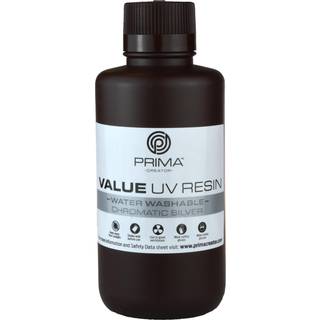 PrimaCreator Value Vand Vaskbart UV Resin - 500 ml - Kromatisk Sølv