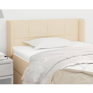 Sengegavl Med Kanter 83X16X78/128 Cm Stof - Creme / 93 x 16 x 78/88 cm