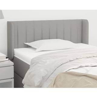 Sengegavl Med Kanter 83X16X78/128 Cm Stof - Lysegrå / 103 x 16 x 78/88 cm