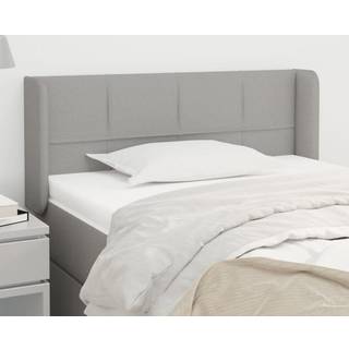 Sengegavl Med Kanter 83X16X78/128 Cm Stof - Lysegrå / 103 x 16 x 78/88 cm