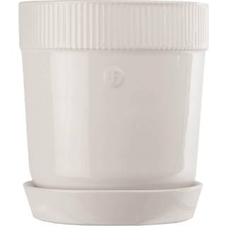Sagaform Denise krukke med fad Ø14 cm Hvid