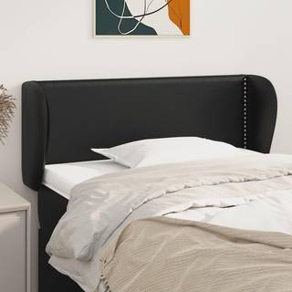 sengegavl med kanter 103x23x78/88 cm kunstlæder sort