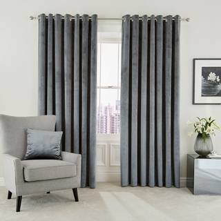 Helena Springfield Velvet Escala Lined Gardiner til gardinstang167 x 137cm