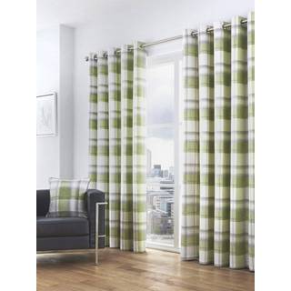 Fusion Fusion Green Balmoral Check Eyelet Curtains