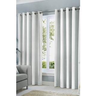 Fusion Fusion White Sorbonne Pair of Eyelet Room Darkening Curtains