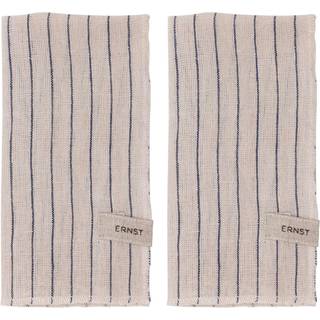 ERNST Ernst servietter 2-pak stribet 40x40 cm Blå/Beige