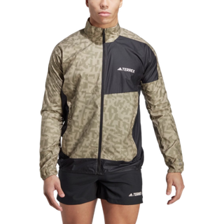 adidas Trail Running Windbreaker - Str. S, Grøn Herrejakke med Reflekser & Vandafvisende Funktioner