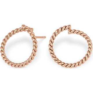 Nordahl Andersen Twisted Circle Ørestikker i Rosaforgyldt Sølv