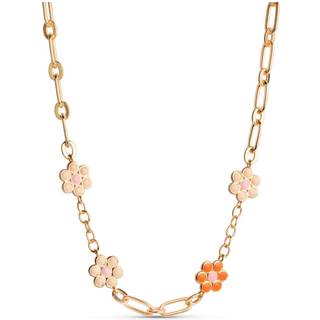 Enamel - Blossom halskæde i forgyldt sølv med emalje**