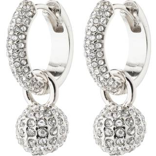 Pilgrim Silver Chunky Disco Ball Hoop Earrings - Silver