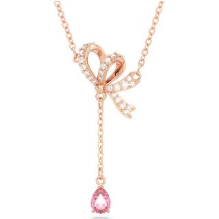 Volta Y-Anhänger, Schleife, Rosa, Roségold-Legierungsschicht