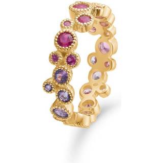 Mads Z - Luxury Rainbow ring i 14 kt guld m. røde ædelsten