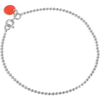 Enamel Ball Chain Coral Armbånd i Sterling Sølv med Emalje