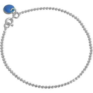 Ball Chain Cornflower Sterling Sølv Armbånd fra Enamel med Emalje