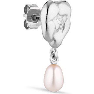 Drippy Earstud with Pearl Pendant - Silver