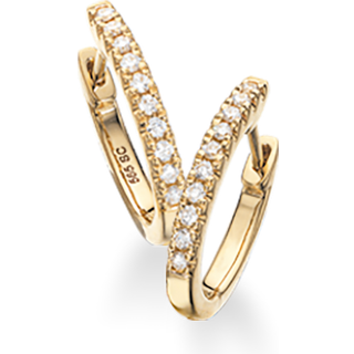 Dazzling - 14 kt guld creoler med i alt 0,12ct W/Si